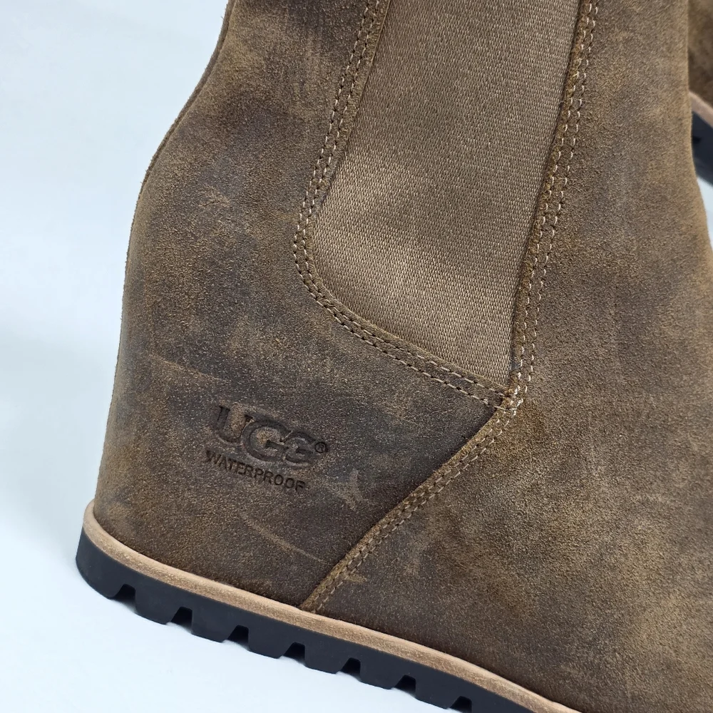 UGG  Pax Hidden Wedge  Boots Women's Size 7.5 Suede Brown Waterproof 1095136 - Picture 11 of 12